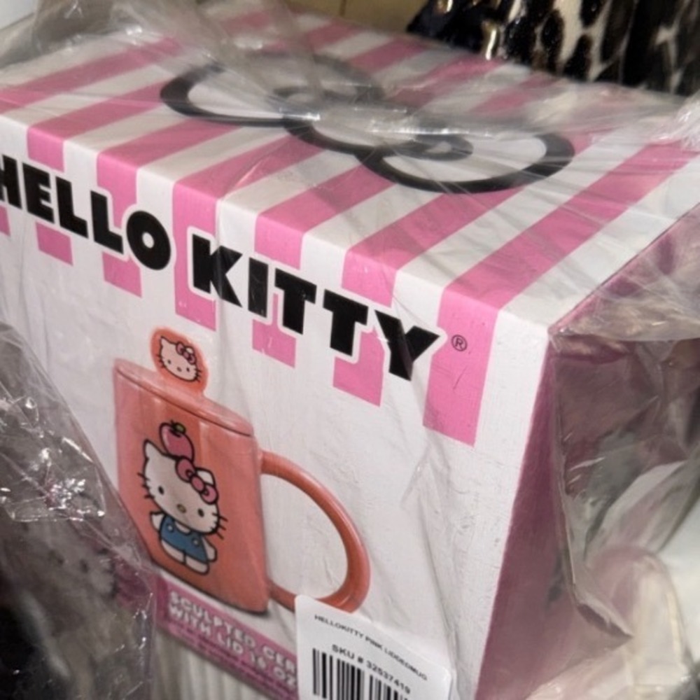 Hello‎ Kitty Apple Mug With Lid Sanrio Pink Coffee Tea Cup Kawaii New - Picture 5 of 5